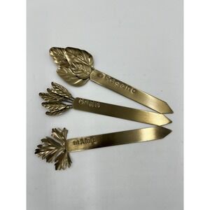 3 6 Inch Metal Plant Markers Stamped -‎ Set of 3 Brass Plated Mint Oregano Sage